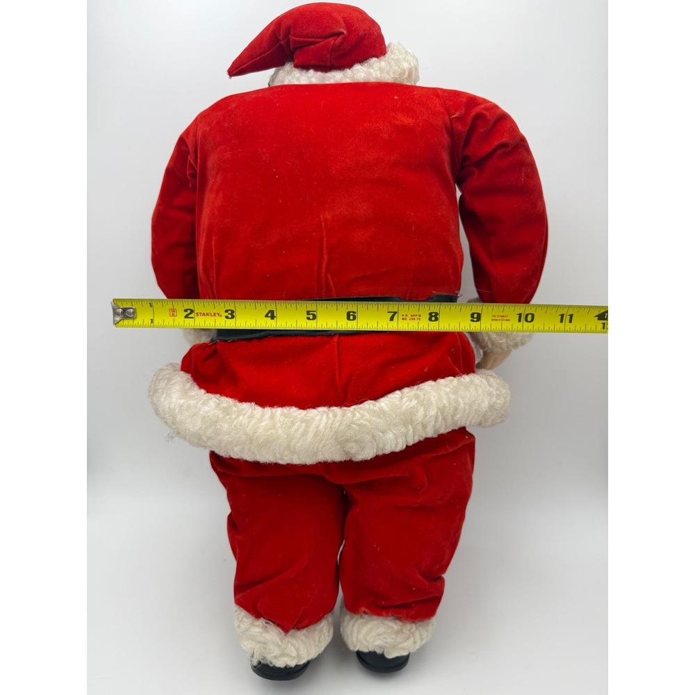 Vtg 80s Santa Claus Doll Figurine Classic Christmas Decor Standing Plush Lg 18" - Picture 9 of 12